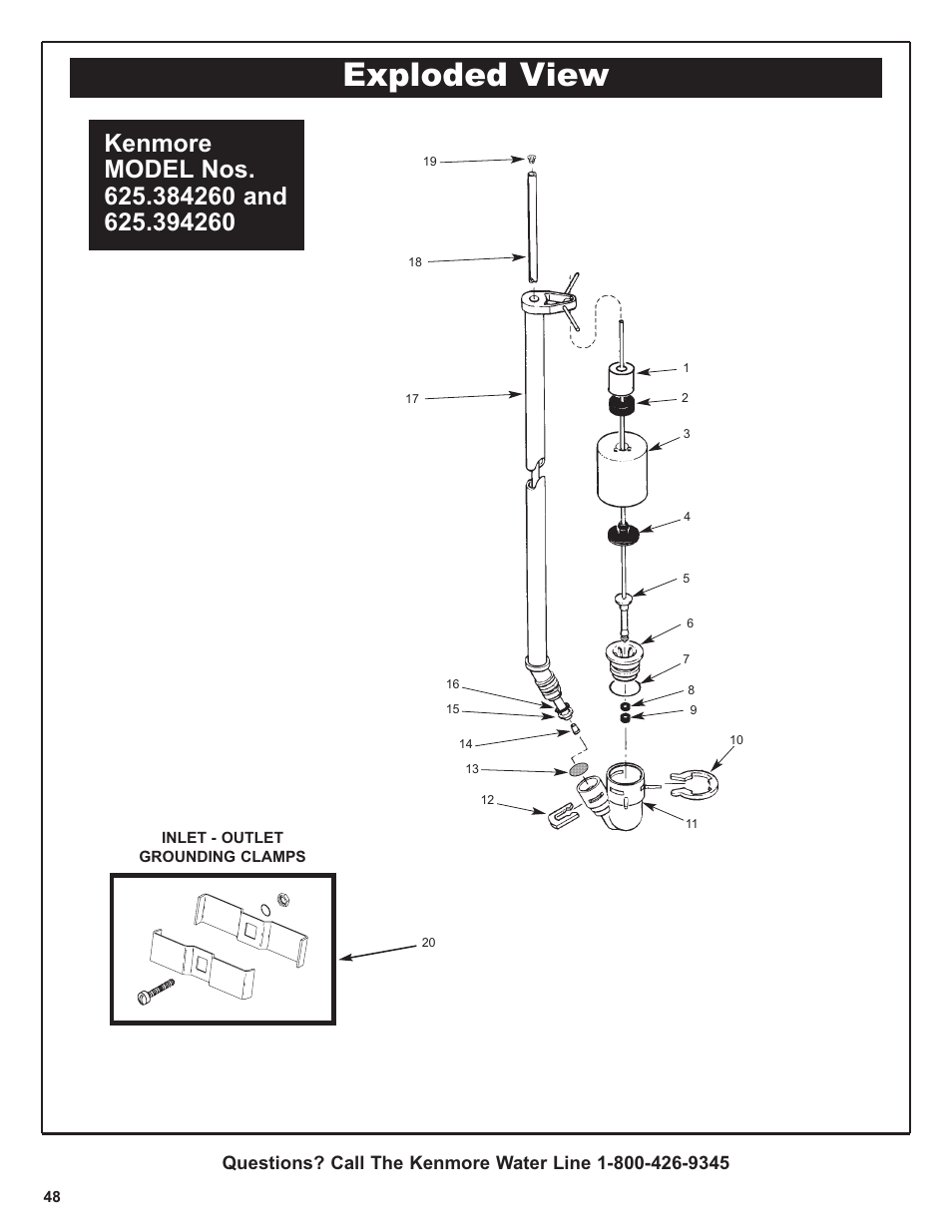 Exploded view | Kenmore 420 Series User Manual | Page 48 / 52