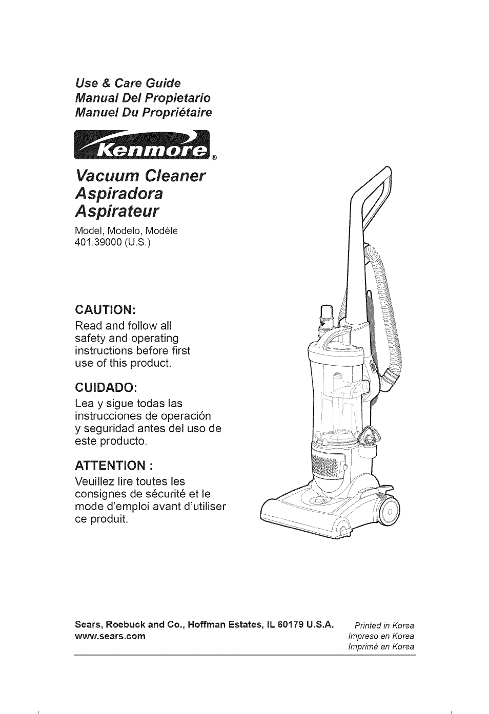Kenmore 401.39000 User Manual | 16 pages