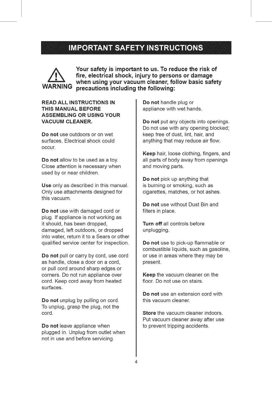 Important safety instructions, Your safety is, Important | Kenmore 401.39000 User Manual | Page 4 / 16
