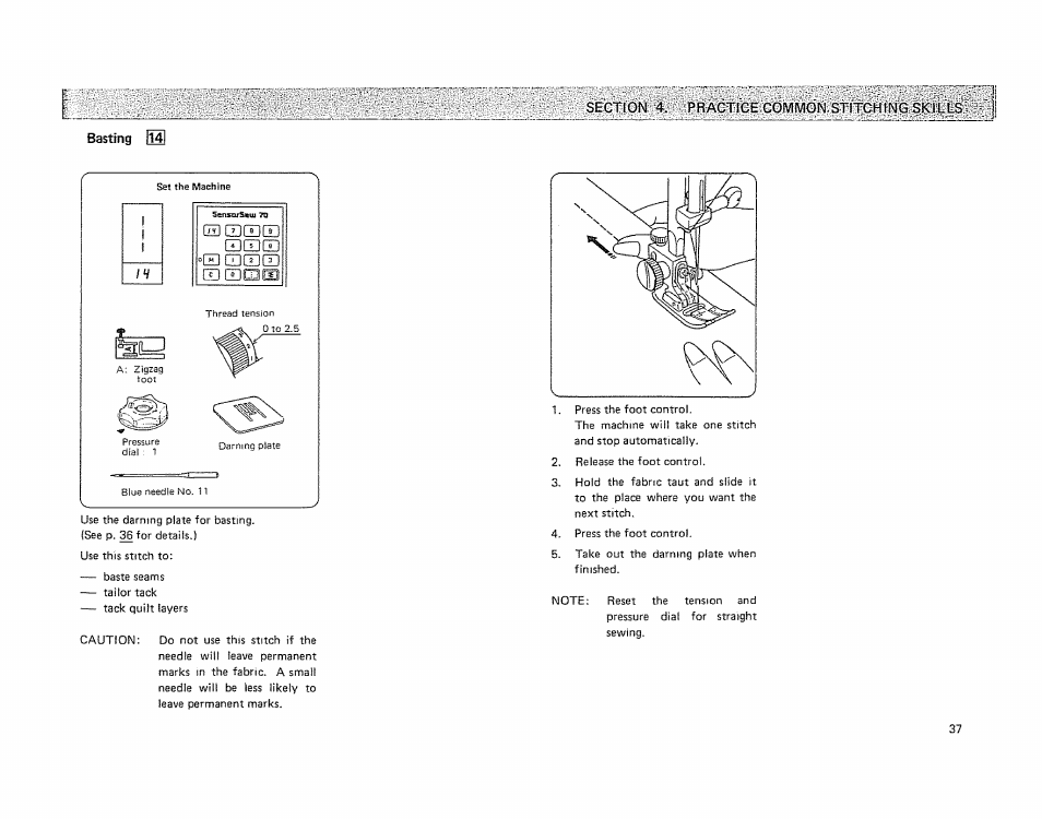 Basting | Kenmore 19501 User Manual | Page 38 / 98