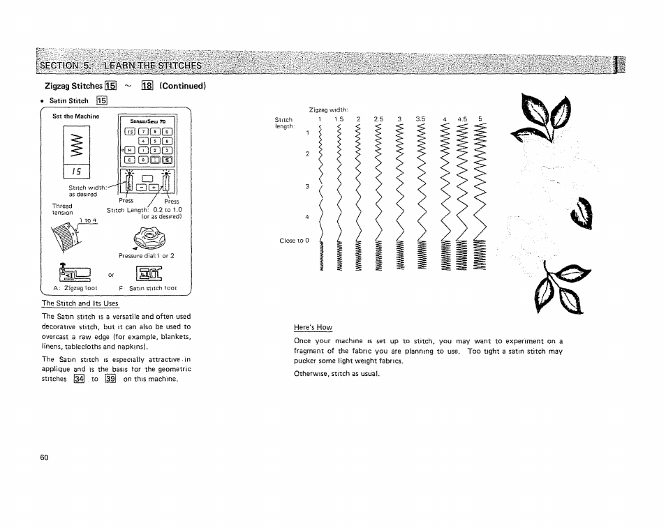 Zigzag stitches ¡üj, Continued) | Kenmore 19501 User Manual | Page 61 / 98