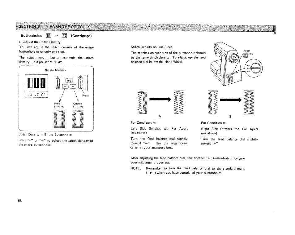 Buttonholes h ~ @ (continued) | Kenmore 19501 User Manual | Page 69 / 98