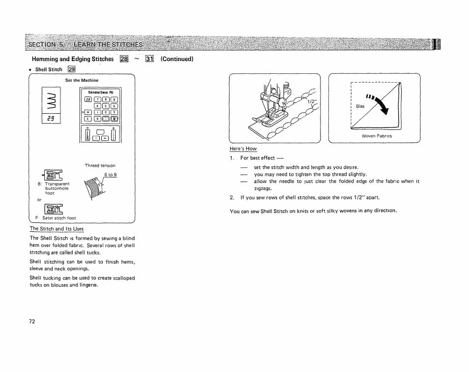 Hemming and edging stitches, Continued), Cd cd cd °cd cdcdcd | Kenmore 19501 User Manual | Page 73 / 98