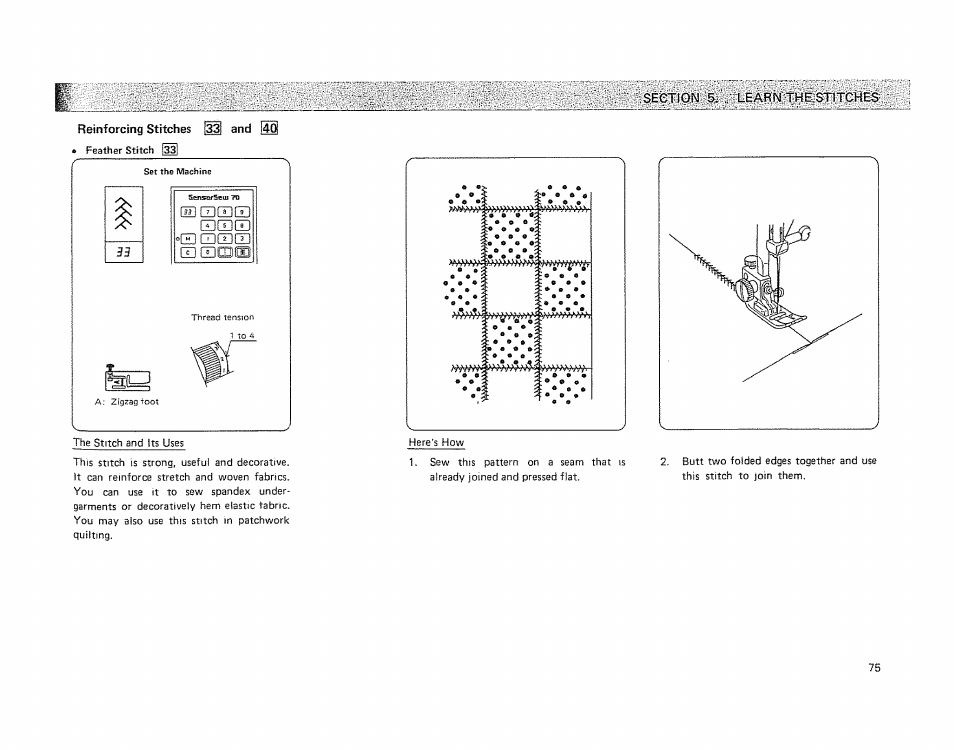 Reinforcing stitches ¡33| and (a | Kenmore 19501 User Manual | Page 76 / 98