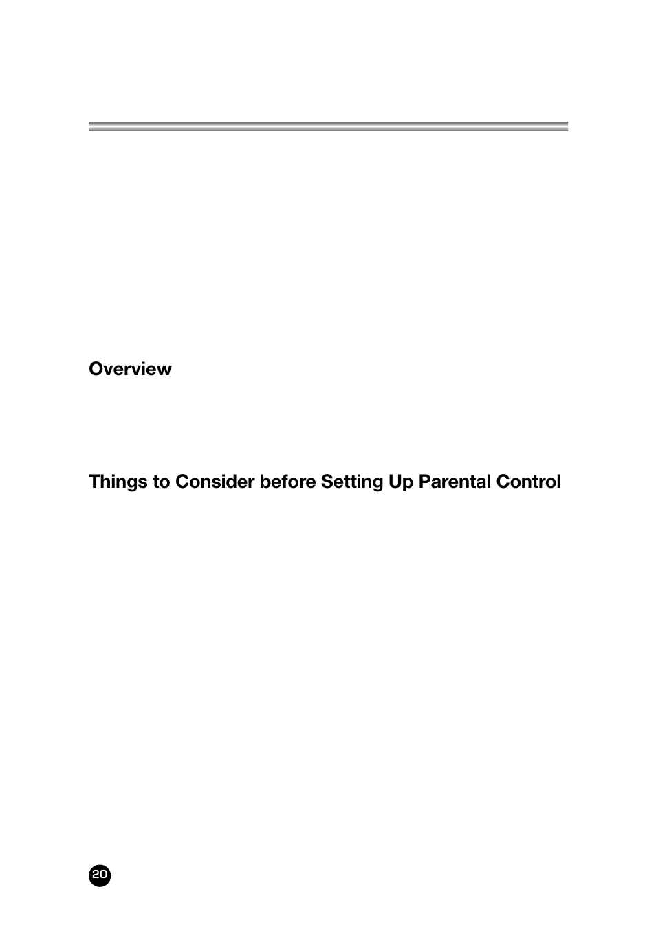 Parental control, Overview | Kreisen KR-400T User Manual | Page 20 / 31