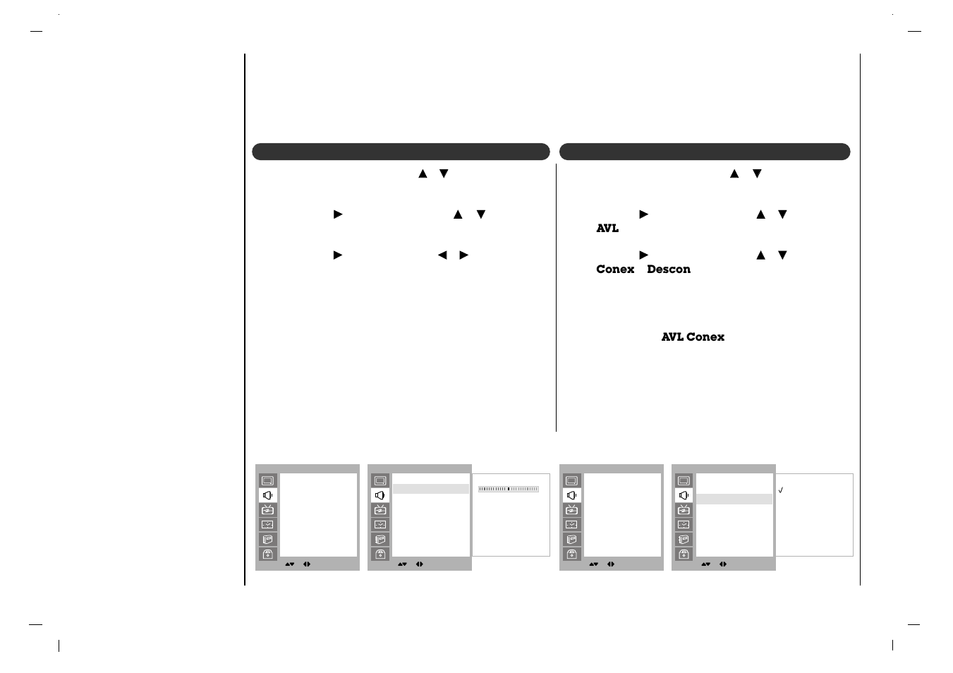 Ajuste del sonido, Avl (auto nivelador de volumen) balance | Kreisen KR-370T User Manual | Page 64 / 88