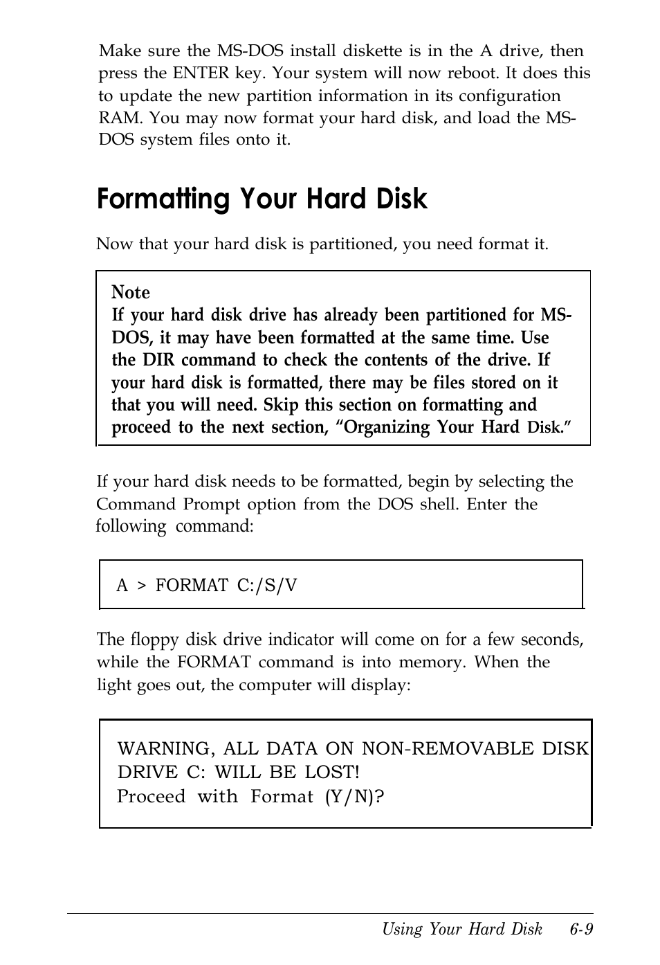 Formatting your hard disk | Kreisen 3 8 6 X / X E User Manual | Page 122 / 173