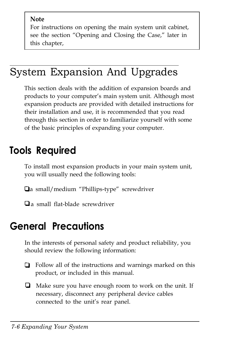System expansion & upgrades, Tools required, General precautions | General precautions -6, System expansion and upgrades | Kreisen 3 8 6 X / X E User Manual | Page 140 / 173