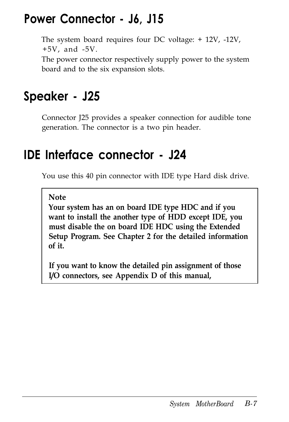 Power connector - j6, j15, Speaker - j25, Ide interface connector - j24 | Kreisen 3 8 6 X / X E User Manual | Page 160 / 173