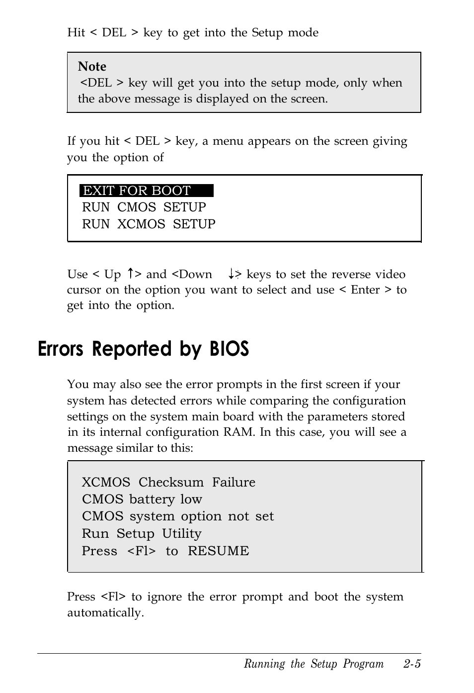 Errors reported by bios | Kreisen 3 8 6 X / X E User Manual | Page 42 / 173