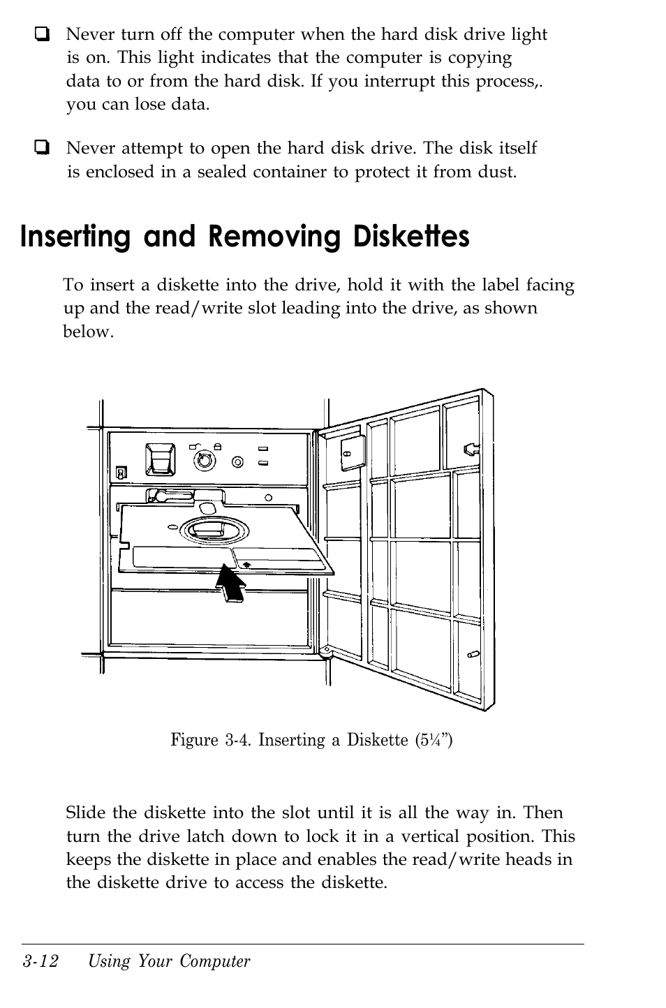 Inserting and removing diskettes | Kreisen 3 8 6 X / X E User Manual | Page 65 / 173