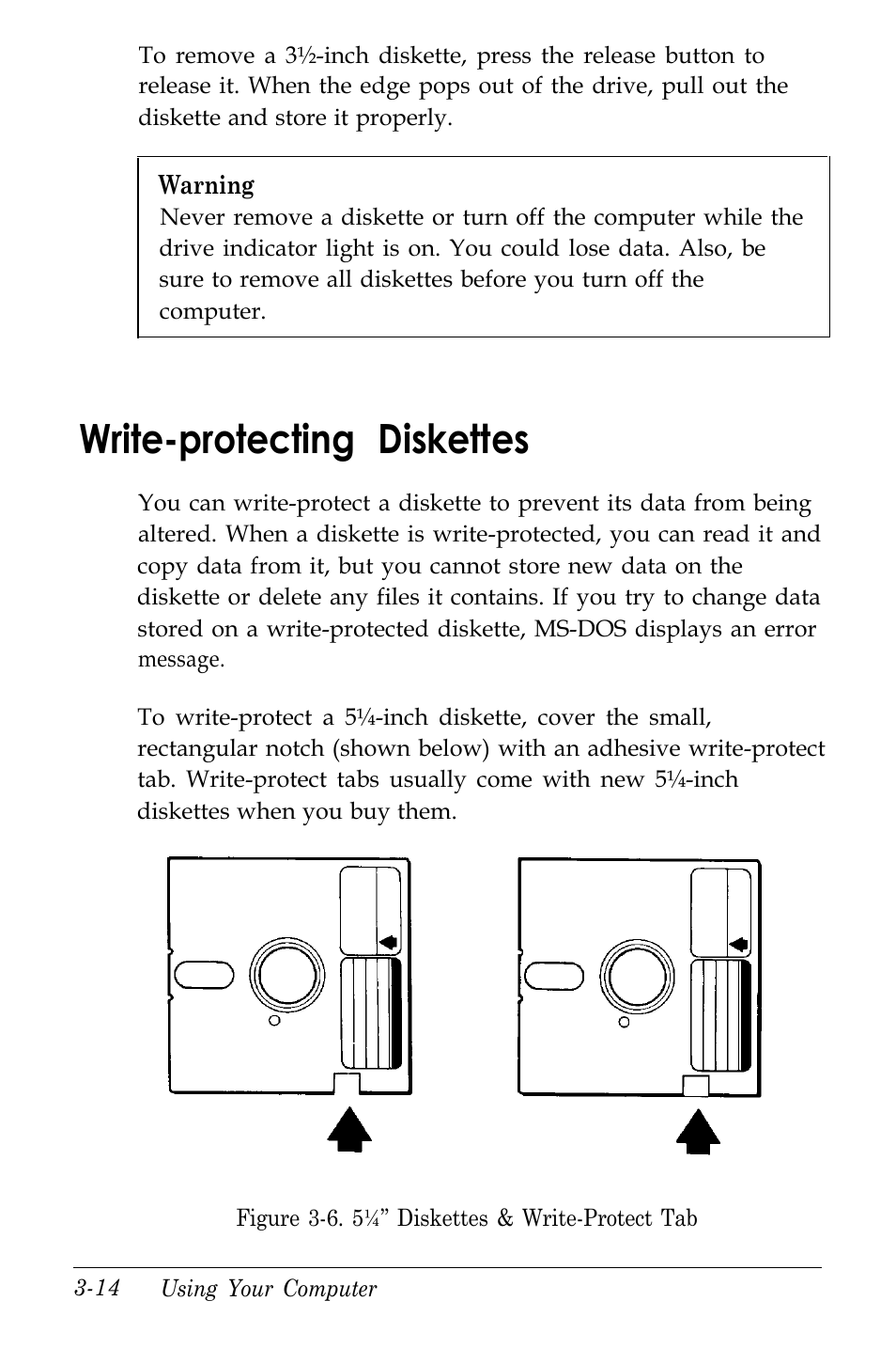 Write-protecting diskettes | Kreisen 3 8 6 X / X E User Manual | Page 67 / 173