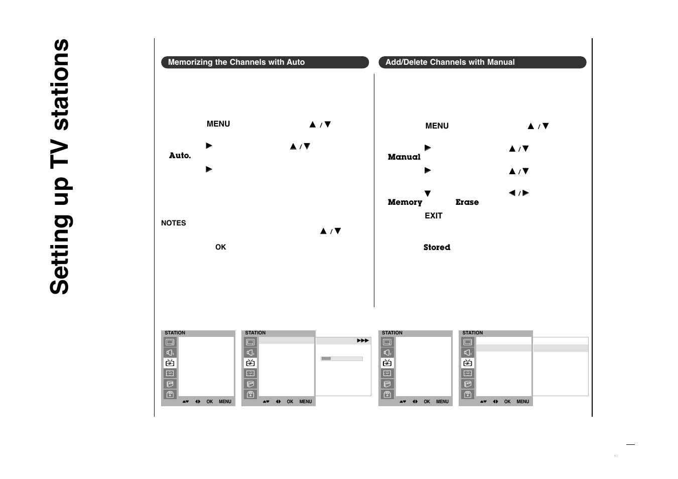 Setting up tv stations | Kreisen KR-270T User Manual | Page 22 / 88