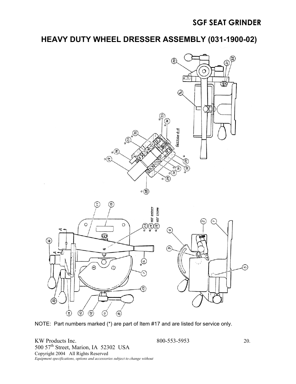 Sgf seat grinder | Kwik Tek 800-553-5953 User Manual | Page 23 / 27