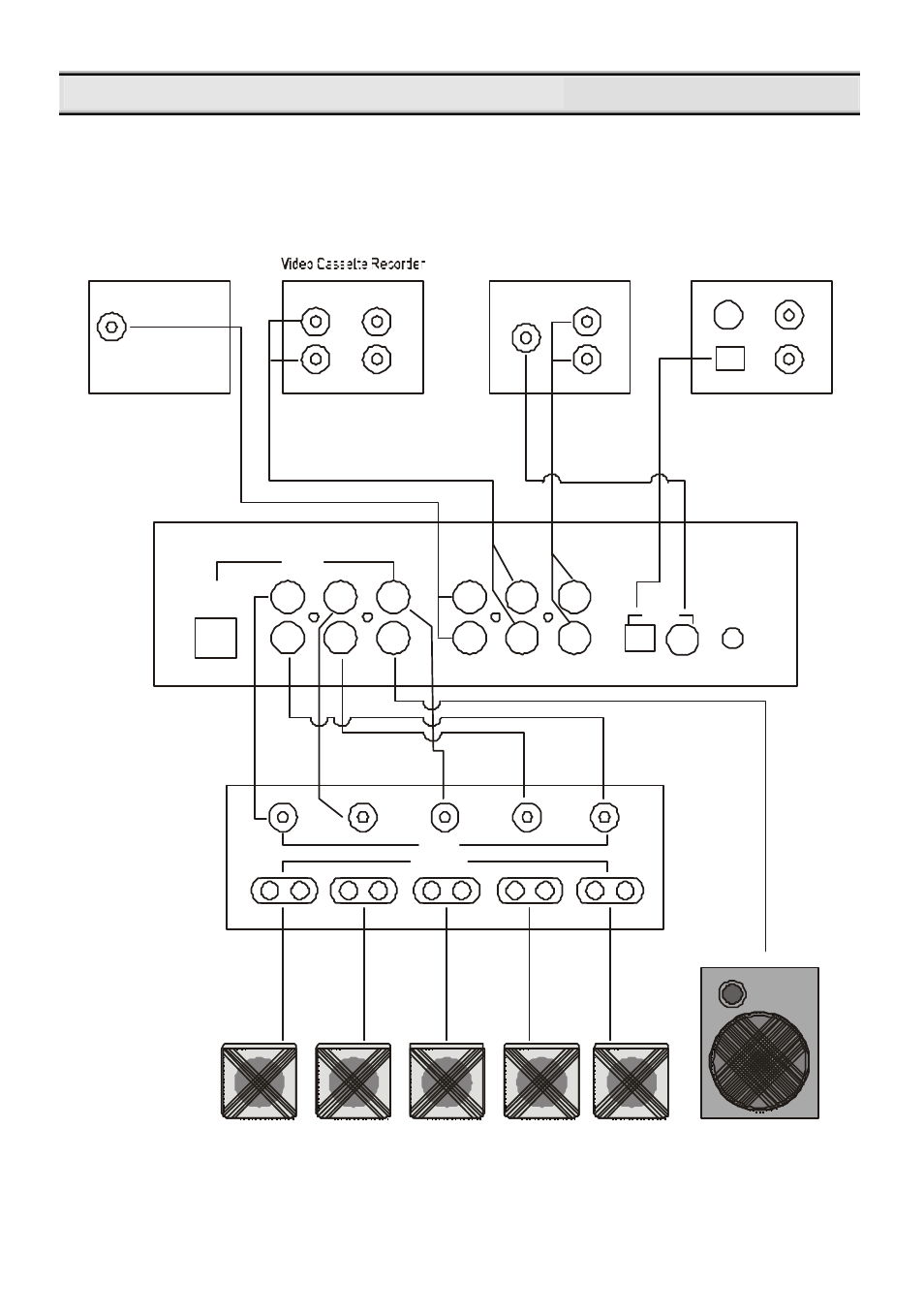 Connecting m6 501p (with external power amplifier), Left surround left center surround right right, Powered subwoofer | Klegg electronic M6 501P User Manual | Page 10 / 33