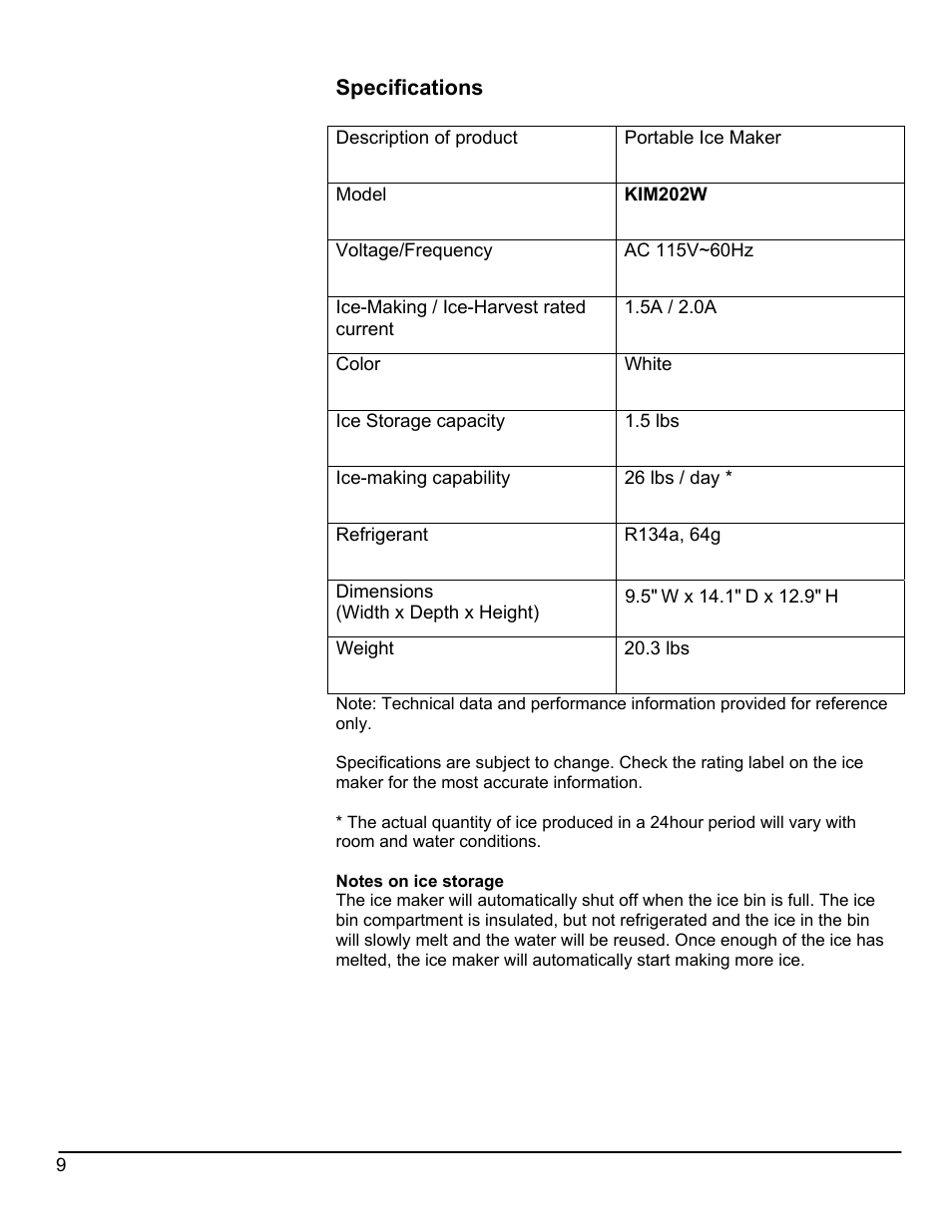 KoldFront KIM202W User Manual | Page 12 / 14