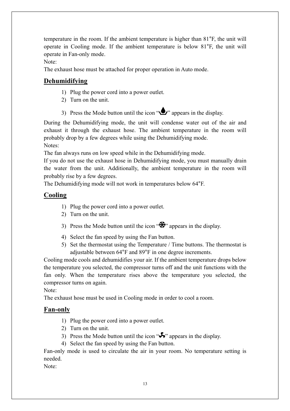 Cooling | KoldFront PAC9000 User Manual | Page 14 / 23