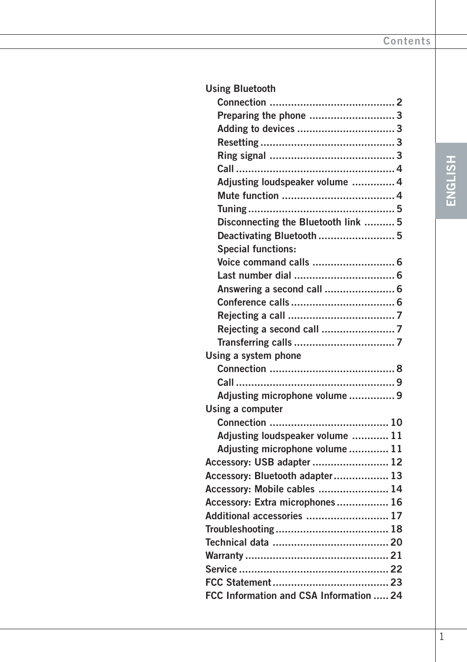 English | Konftel 60W User Manual | Page 3 / 27