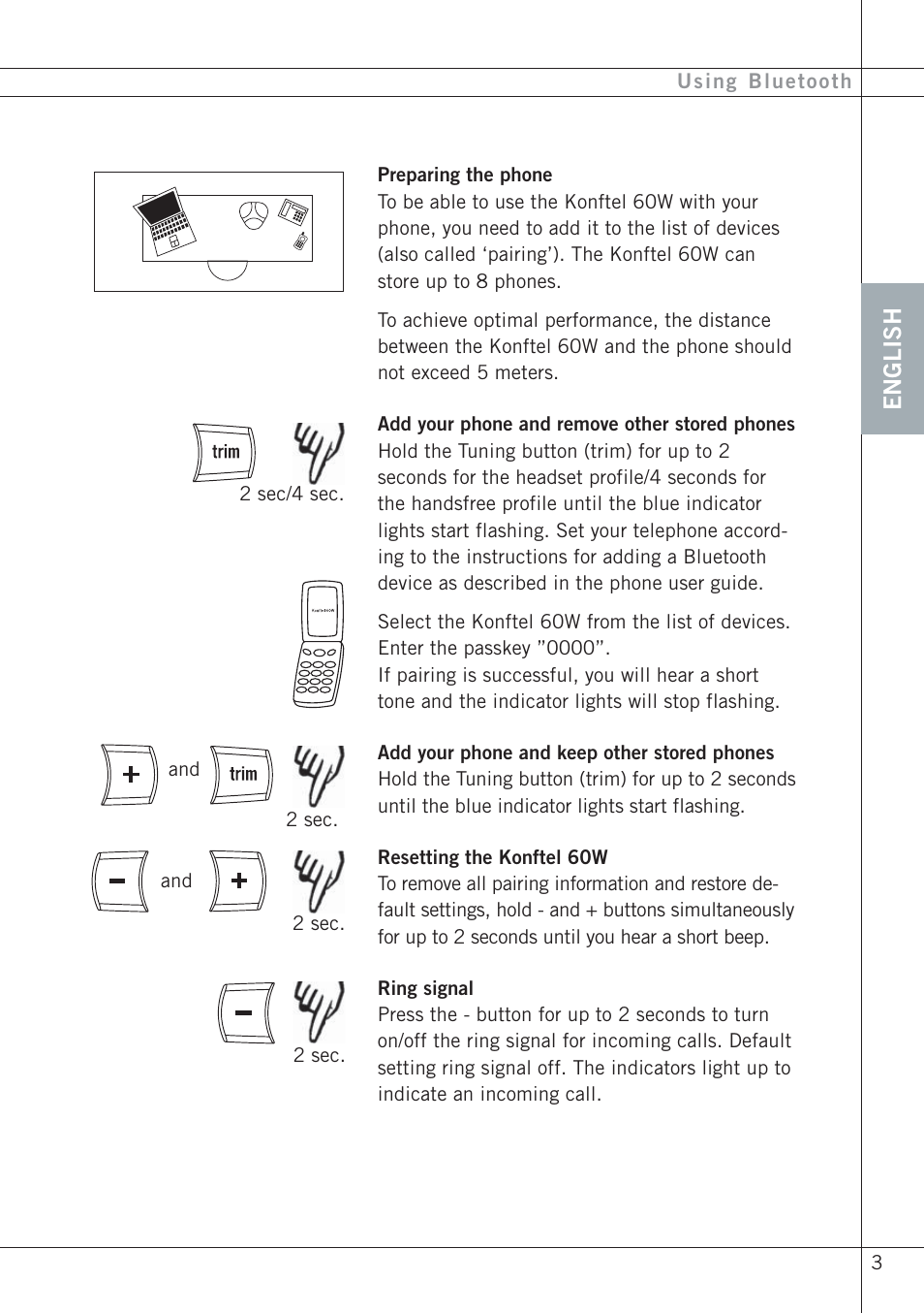 English | Konftel 60W User Manual | Page 5 / 27