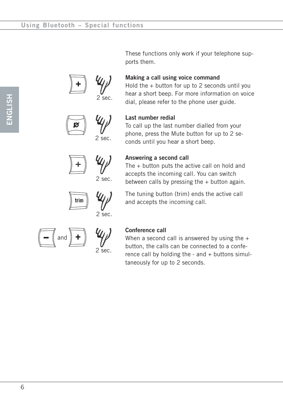 English | Konftel 60W User Manual | Page 8 / 27