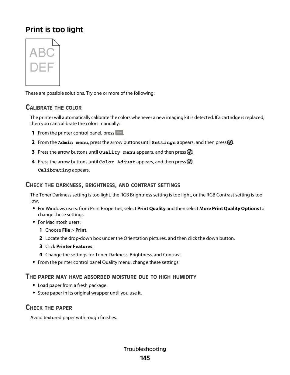 Print is too light | Konftel G510-7276-00 User Manual | Page 147 / 170