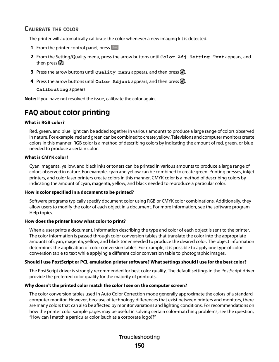 Faq about color printing | Konftel G510-7276-00 User Manual | Page 152 / 170
