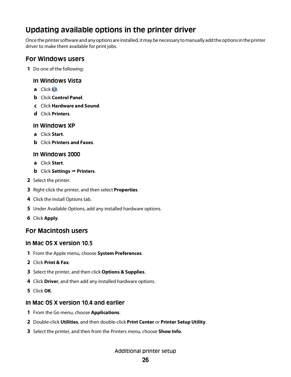 Updating available options in the printer driver | Konftel G510-7276-00 User Manual | Page 28 / 170