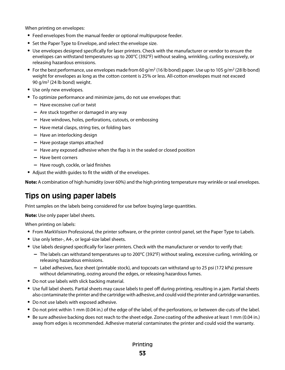 Tips on using paper labels | Konftel G510-7276-00 User Manual | Page 55 / 170