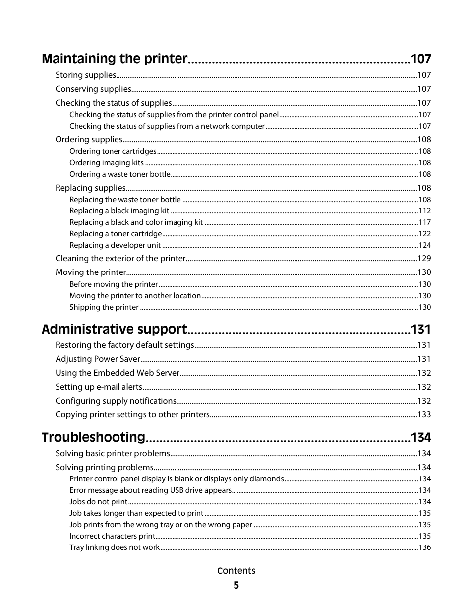 Maintaining the printer, Administrative support, Troubleshooting | Konftel G510-7276-00 User Manual | Page 7 / 170