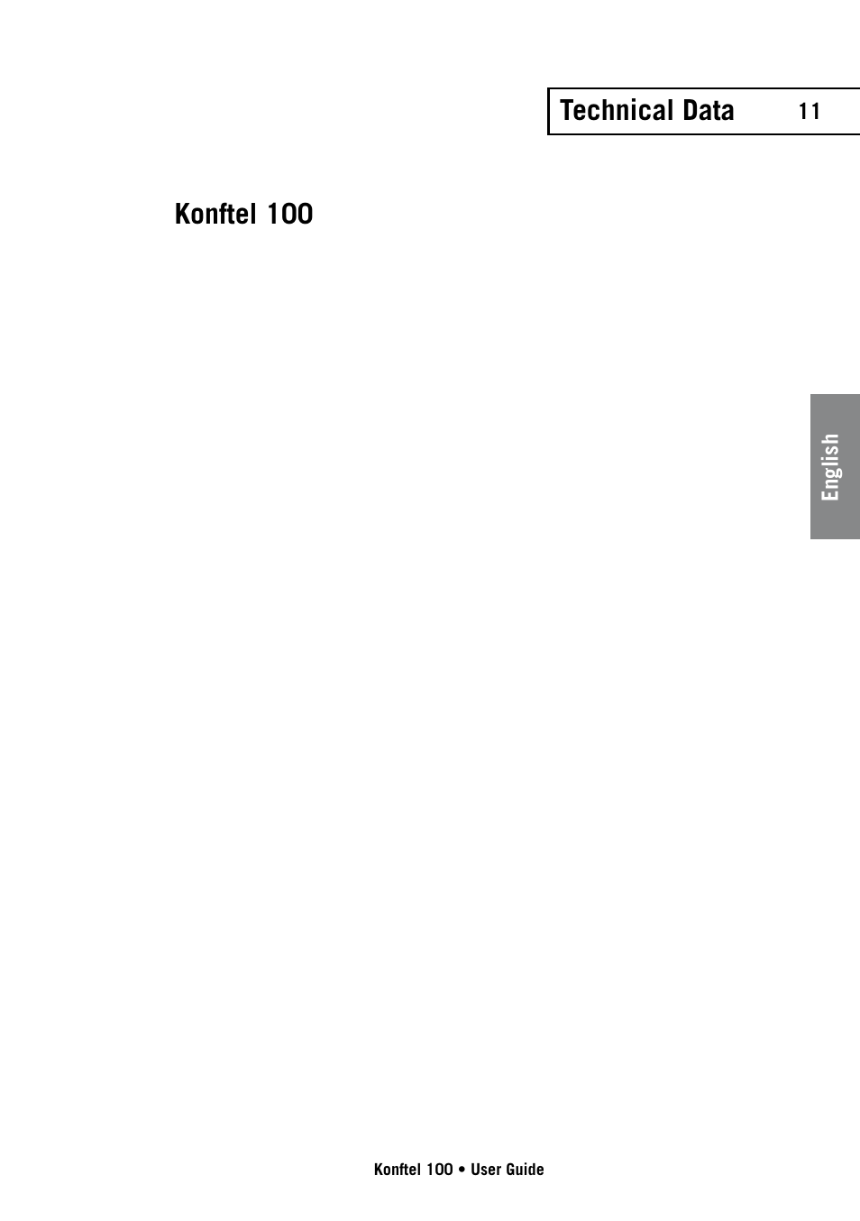 Technical data konftel 100, English | Konftel 100 User Manual | Page 11 / 17