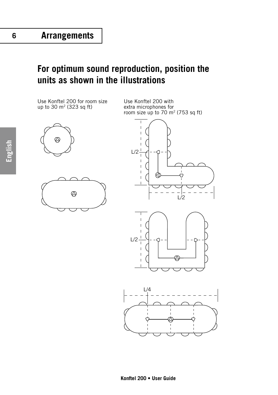 Arrangements, English | Konftel 200 User Manual | Page 6 / 26