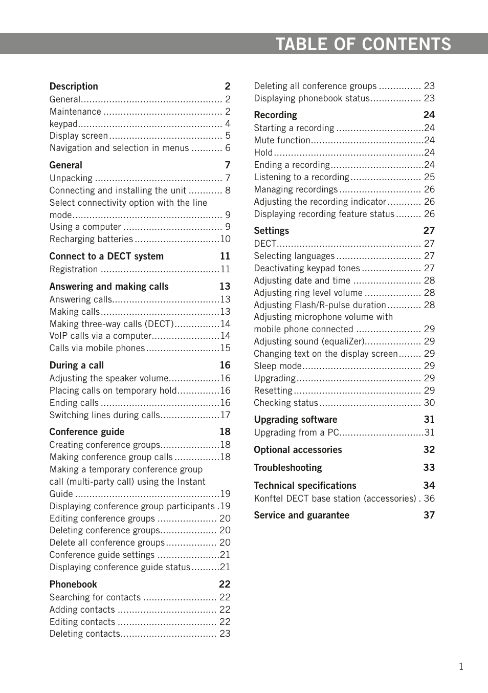 Konftel 300W User Manual | Page 3 / 42