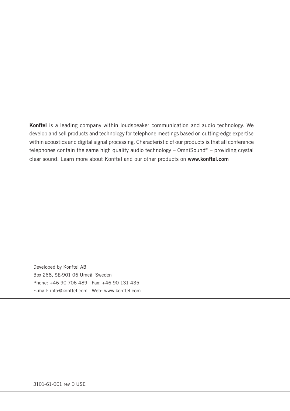 Konftel 50 User Manual | Page 26 / 26