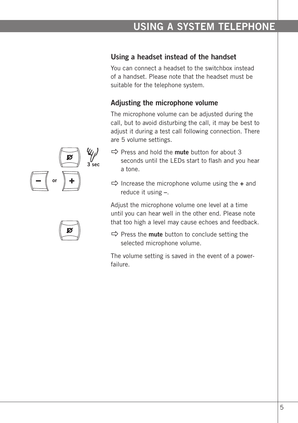 Using a system telephone | Konftel 50 User Manual | Page 7 / 26