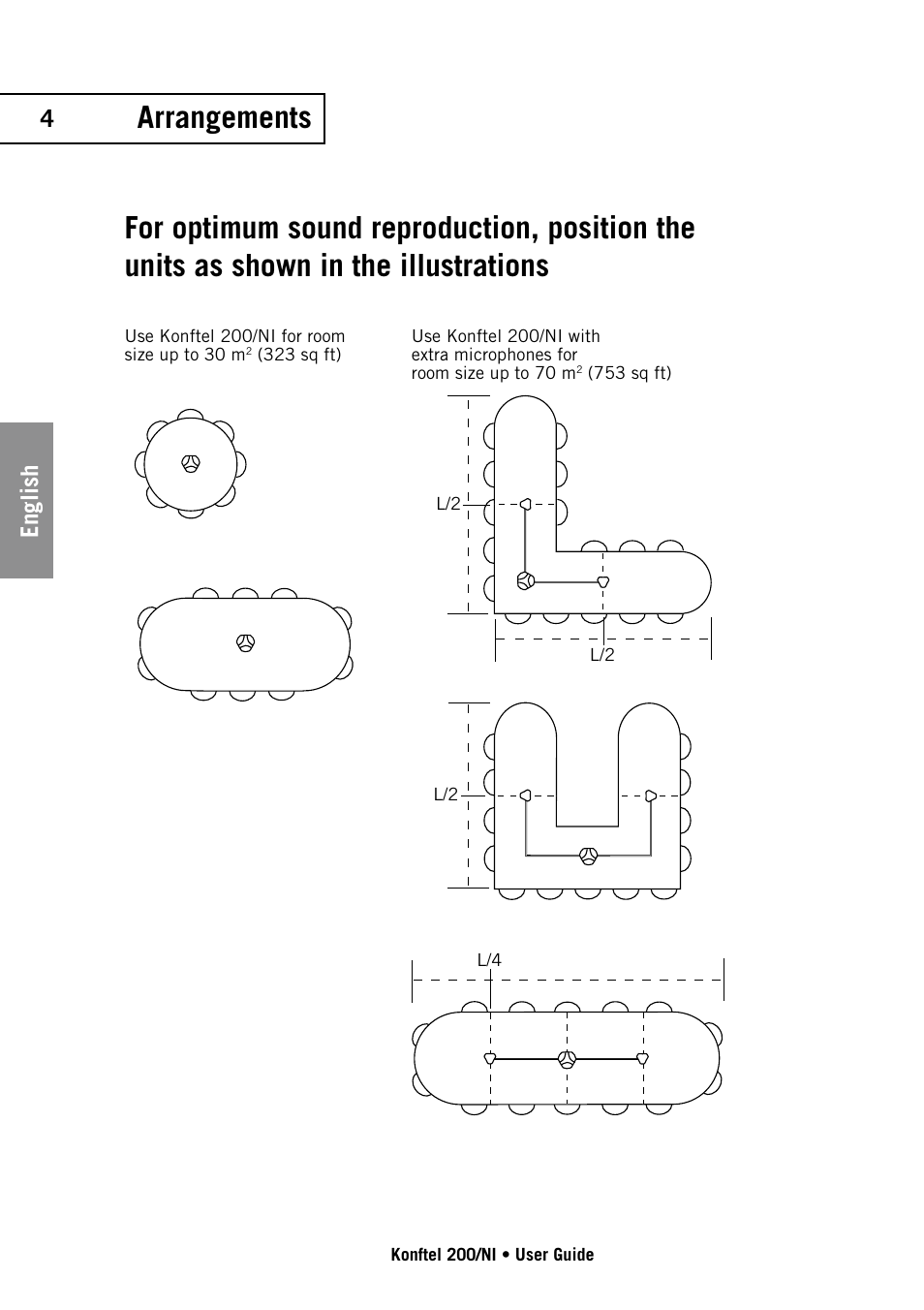 Arrangements, English | Konftel 200/NI User Manual | Page 4 / 28
