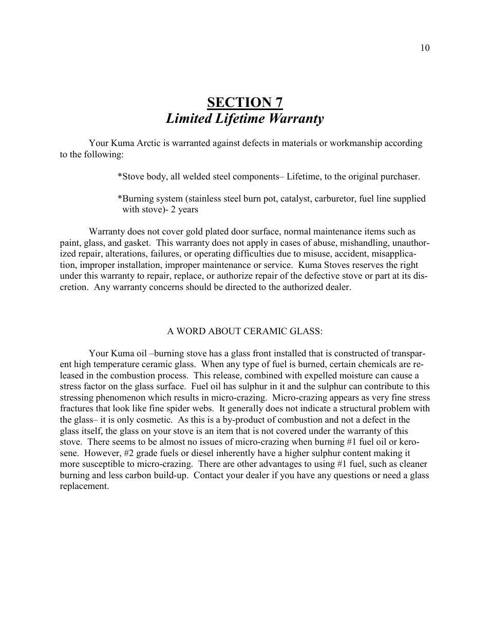 Kuma Stoves AR-10 User Manual | Page 11 / 11