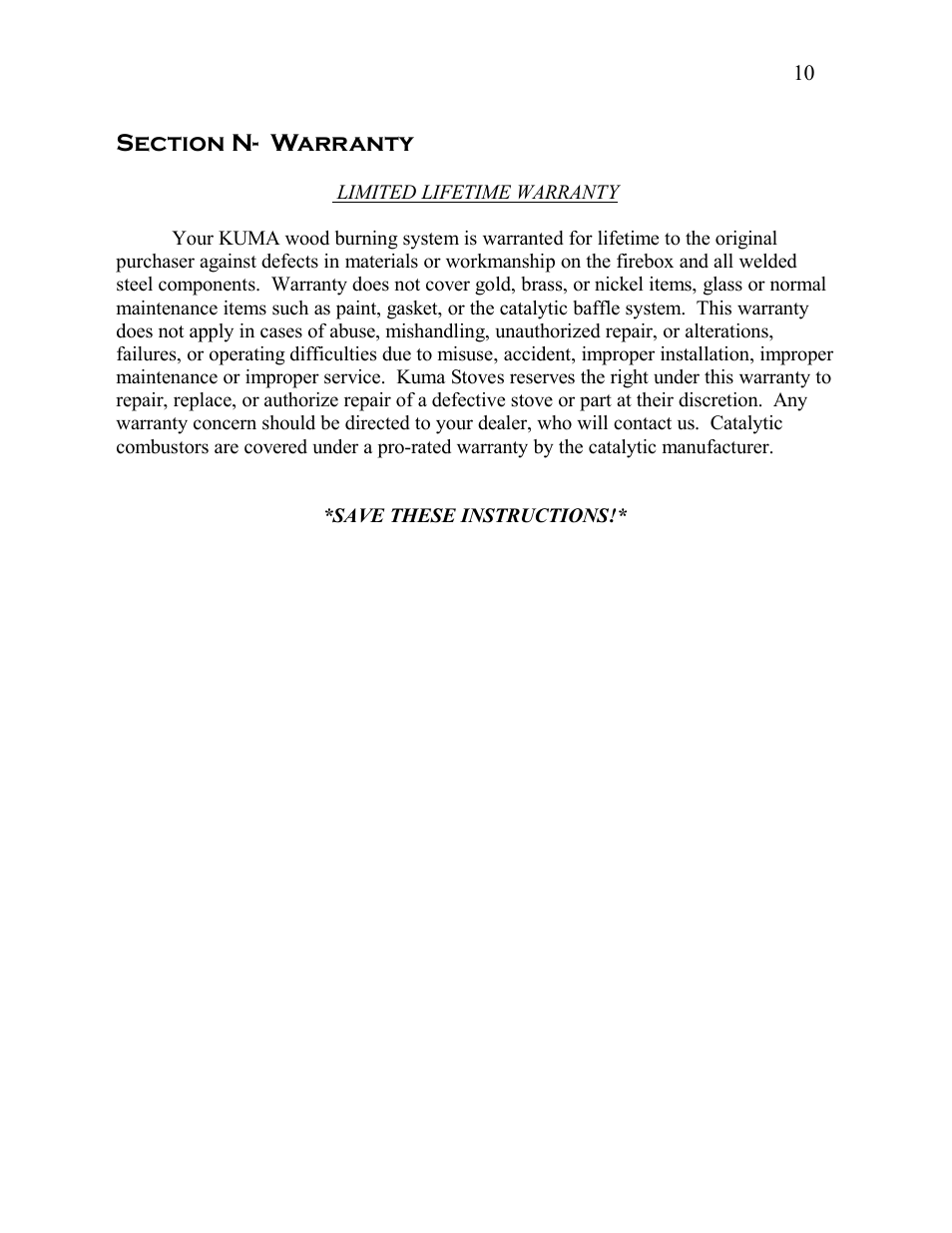 Kuma Stoves K-300 User Manual | Page 11 / 12