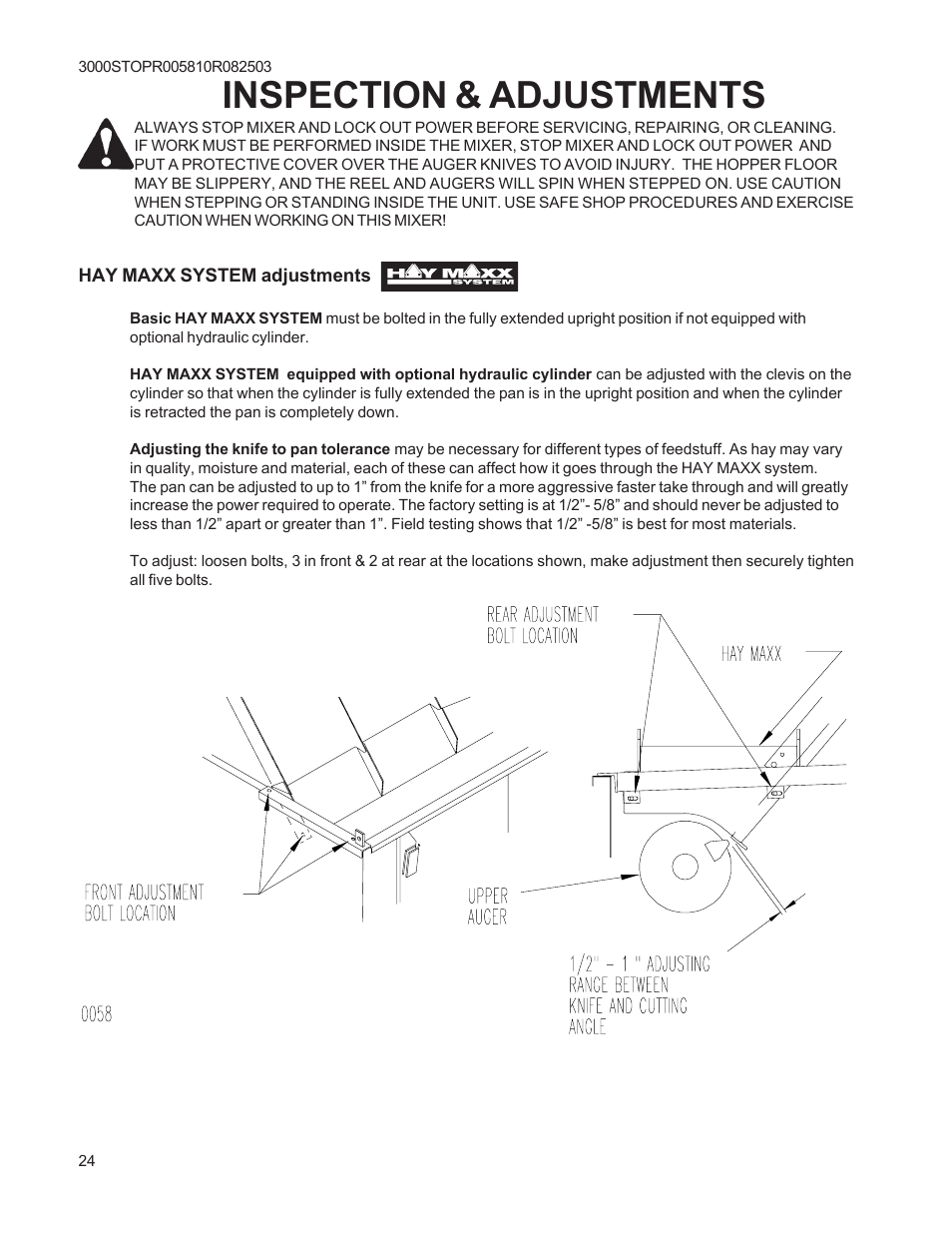 Inspection & adjustments | Kuhn Rikon 3000 SERIES 3030 User Manual | Page 24 / 34