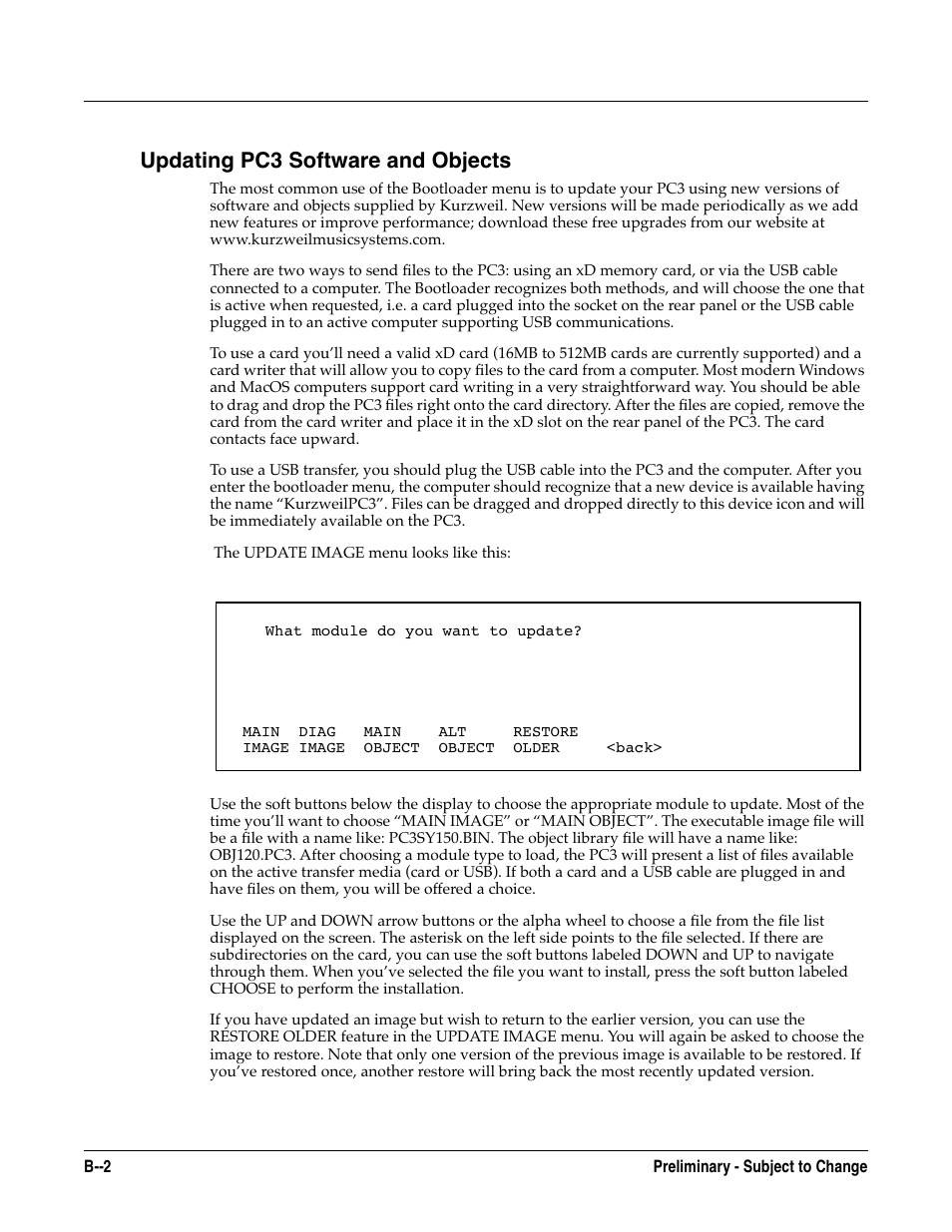 Updating pc3 software and objects | Kurzweil KSP8 TM User Manual | Page 110 / 122