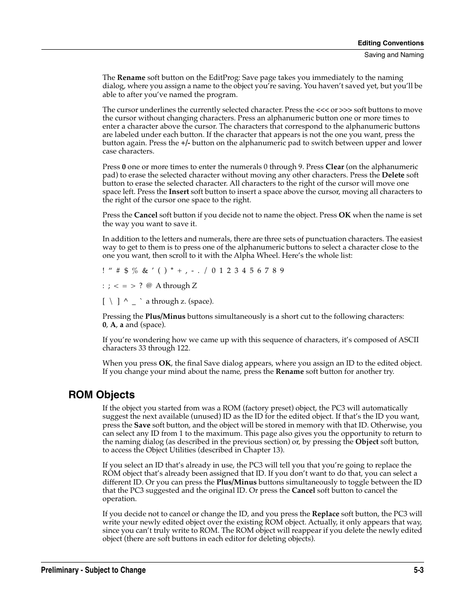 Rom objects, Rom objects -3 | Kurzweil KSP8 TM User Manual | Page 45 / 122