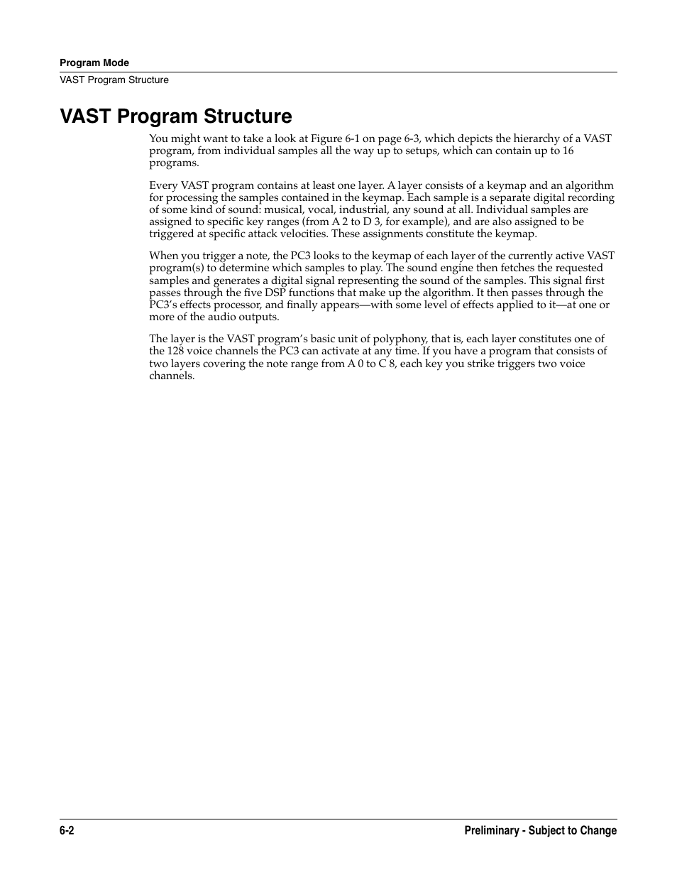 Vast program structure, Vast program structure -2 | Kurzweil KSP8 TM User Manual | Page 50 / 122