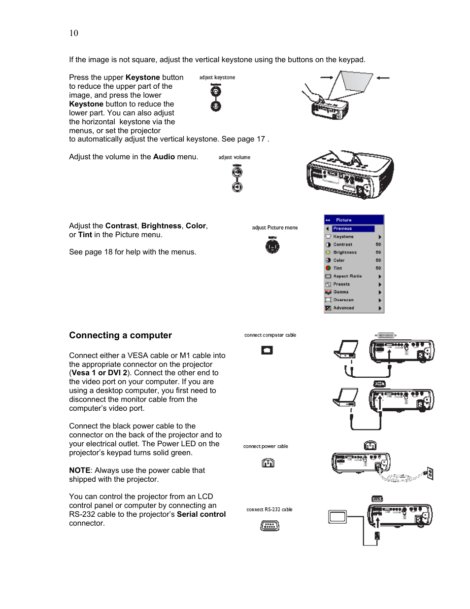 Connecting a computer | Knoll Systems HD225 User Manual | Page 10 / 27