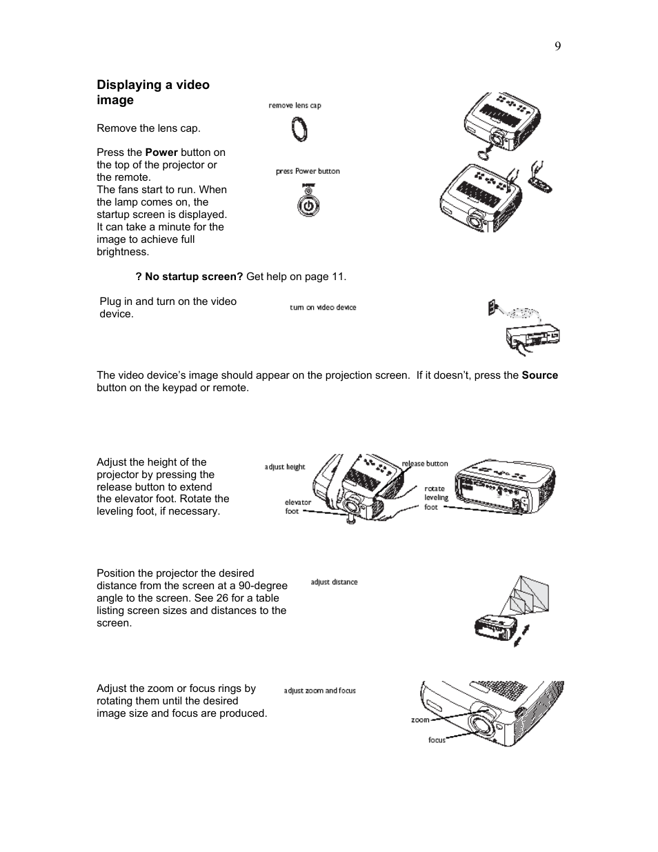 Displaying a video image | Knoll Systems HD225 User Manual | Page 9 / 27