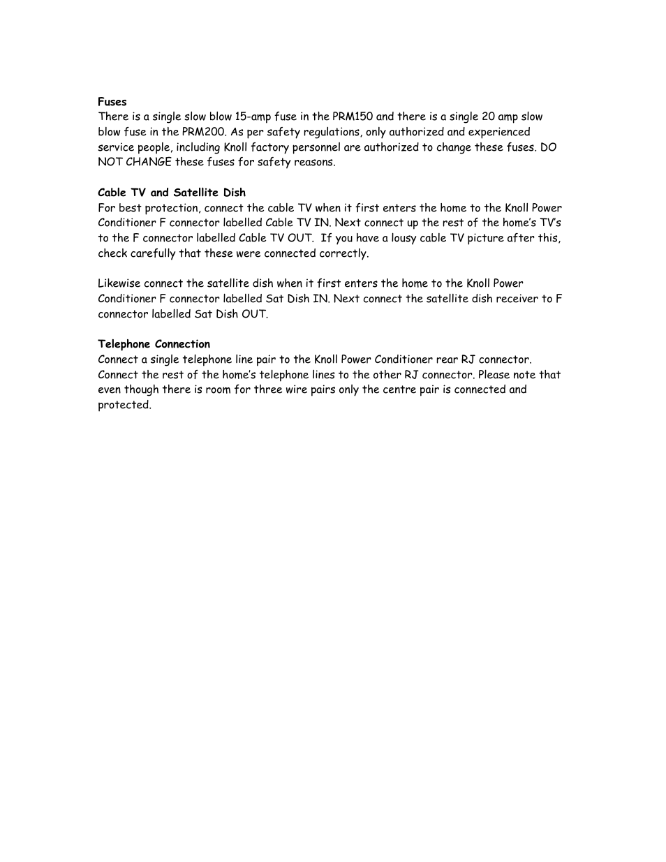 Knoll Systems PRM200 User Manual | Page 5 / 6
