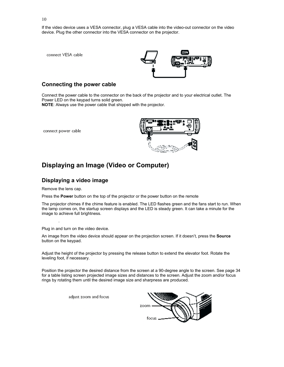 Displaying an image (video or computer) | Knoll Systems HD282 User Manual | Page 10 / 34
