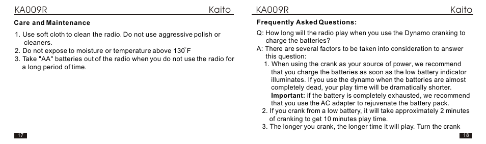 Т³гж 10 | Kaito electronic KA009R User Manual | Page 10 / 16