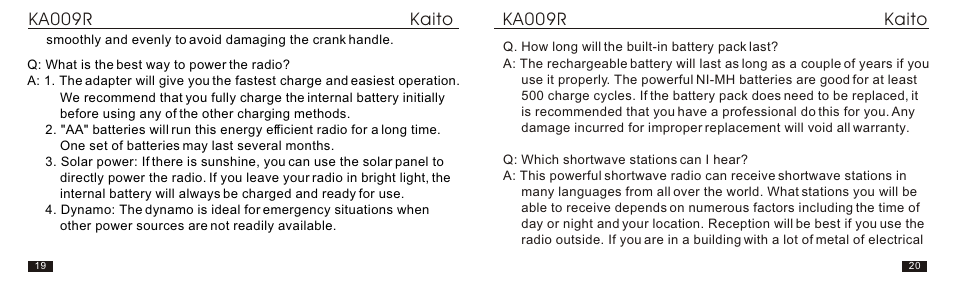 Т³гж 11 | Kaito electronic KA009R User Manual | Page 11 / 16