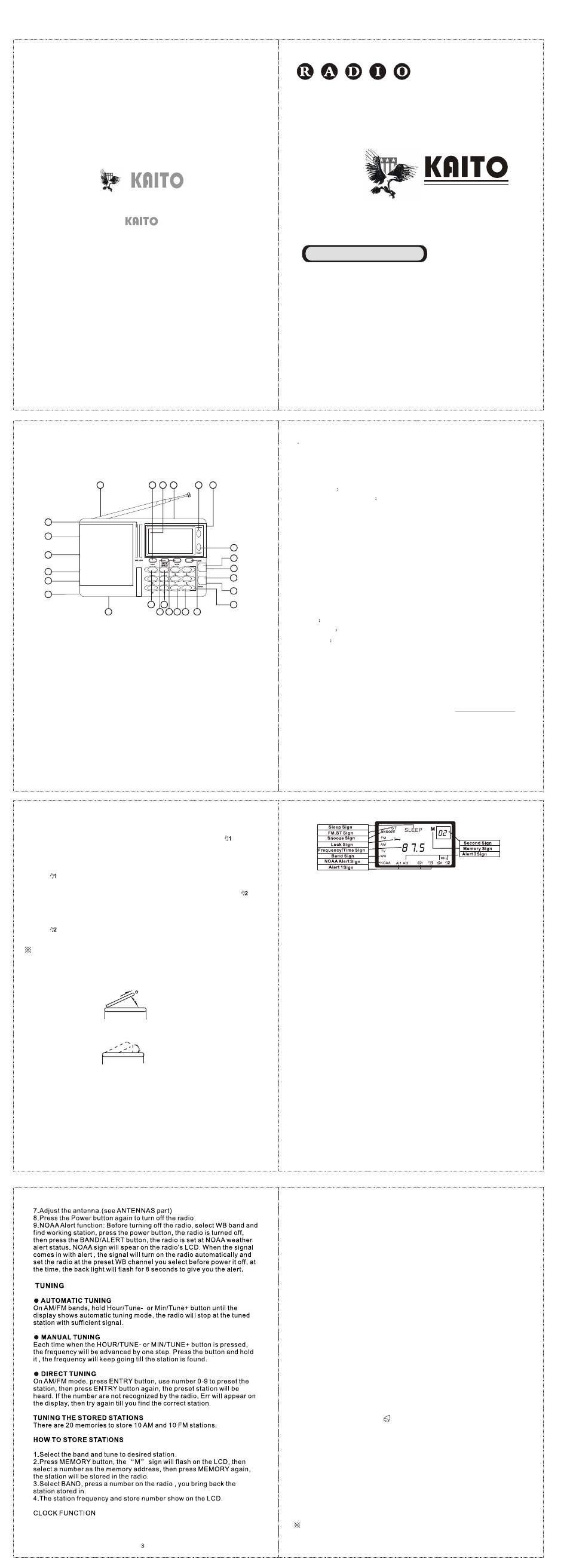 Kaito electronic KA2031 User Manual | 1 page