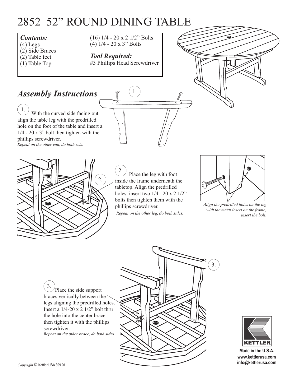 Kettler 2852 User Manual | 2 pages