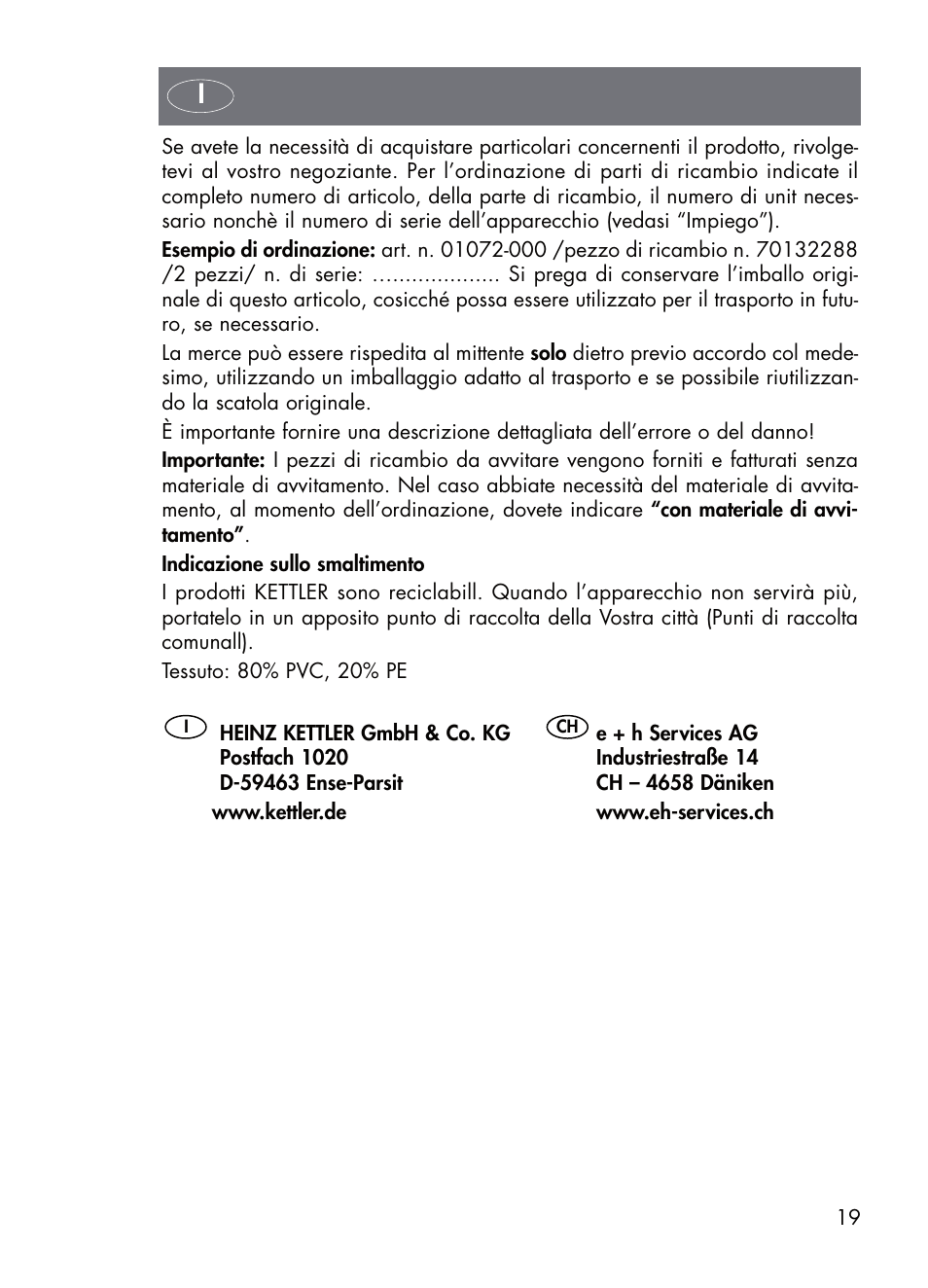 Kettler 01072-000 User Manual | Page 19 / 28